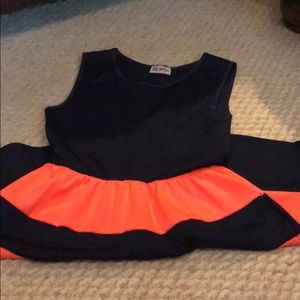 Navy and coral dress